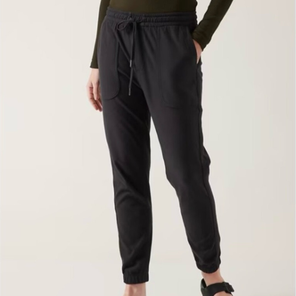 ATHLETA‎ Black Farallon High Waisted Cotton Casual Travel Leisure Jogger Size 2